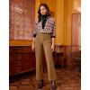 imageGRAPENT Corduroy Wide Leg Pants Woman High Waisted Trendy Fall Work Casual Elastic Waist Duo Button Welt Pocket TrousersTan