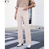 imageGRAPENT Corduroy Wide Leg Pants Woman High Waisted Trendy Fall Work Casual Elastic Waist Duo Button Welt Pocket TrousersTurtledove