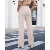 imageGRAPENT Corduroy Wide Leg Pants Woman High Waisted Trendy Fall Work Casual Elastic Waist Duo Button Welt Pocket TrousersTurtledove