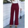 imageGRAPENT Corduroy Wide Leg Pants Woman High Waisted Trendy Fall Work Casual Elastic Waist Duo Button Welt Pocket TrousersWine Red