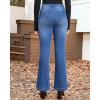 imageGRAPENT Flare Jeans for Women High Waisted Trendy Wide Leg Embellished Rhinestone Sparkly Concert Stretchy Denim PantsClassic Blue