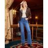 imageGRAPENT Flare Jeans for Women High Waisted Trendy Wide Leg Embellished Rhinestone Sparkly Concert Stretchy Denim PantsClassic Blue
