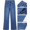 imageGRAPENT Flare Jeans for Women High Waisted Trendy Wide Leg Embellished Rhinestone Sparkly Concert Stretchy Denim PantsClassic Blue