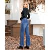 imageGRAPENT Flare Jeans for Women High Waisted Trendy Wide Leg Embellished Rhinestone Sparkly Concert Stretchy Denim PantsClassic Blue