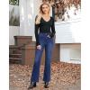 imageGRAPENT Flare Jeans for Women High Waisted Trendy Wide Leg Embellished Rhinestone Sparkly Concert Stretchy Denim PantsDarkness Blue