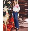 imageGRAPENT Flare Jeans for Women High Waisted Trendy Wide Leg Embellished Rhinestone Sparkly Concert Stretchy Denim PantsDarkness Blue