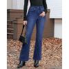 imageGRAPENT Flare Jeans for Women High Waisted Trendy Wide Leg Embellished Rhinestone Sparkly Concert Stretchy Denim PantsDarkness Blue
