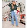 imageGRAPENT Flare Jeans for Women High Waisted Trendy Wide Leg Embellished Rhinestone Sparkly Concert Stretchy Denim PantsLakeside Blue