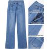 imageGRAPENT Flare Jeans for Women High Waisted Trendy Wide Leg Embellished Rhinestone Sparkly Concert Stretchy Denim PantsMedium Blue