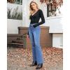 imageGRAPENT Flare Jeans for Women High Waisted Trendy Wide Leg Embellished Rhinestone Sparkly Concert Stretchy Denim PantsMedium Blue