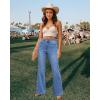imageGRAPENT Flare Jeans for Women High Waisted Trendy Wide Leg Embellished Rhinestone Sparkly Concert Stretchy Denim PantsMedium Blue
