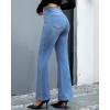 imageGRAPENT Flare Jeans for Women High Waisted Trendy Wide Leg Embellished Rhinestone Sparkly Concert Stretchy Denim PantsMedium Blue