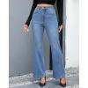 imageGRAPENT Flare Jeans for Women High Waisted Trendy Wide Leg Embellished Rhinestone Sparkly Concert Stretchy Denim PantsMedium Blue