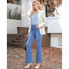 imageGRAPENT Flare Jeans for Women High Waisted Trendy Wide Leg Embellished Rhinestone Sparkly Concert Stretchy Denim PantsMedium Blue