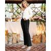 imageGRAPENT Flare Jeans for Women High Waisted Trendy Wide Leg Embellished Rhinestone Sparkly Concert Stretchy Denim PantsWashed Black