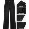 imageGRAPENT Flare Jeans for Women High Waisted Trendy Wide Leg Embellished Rhinestone Sparkly Concert Stretchy Denim PantsWashed Black