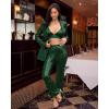imageGRAPENT Sequin Pants for Women Flare High Waisted Pull On Elastic Waist Party Club Night Out Dance Stretch Sparkly PantsDark Green