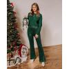 imageGRAPENT Sequin Pants for Women Flare High Waisted Pull On Elastic Waist Party Club Night Out Dance Stretch Sparkly PantsDark Green