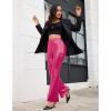imageGRAPENT Sequin Pants for Women Flare High Waisted Pull On Elastic Waist Party Club Night Out Dance Stretch Sparkly PantsHot Pink