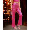 imageGRAPENT Sequin Pants for Women Flare High Waisted Pull On Elastic Waist Party Club Night Out Dance Stretch Sparkly PantsHot Pink