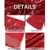 imageGRAPENT Sequin Pants for Women Flare High Waisted Pull On Elastic Waist Party Club Night Out Dance Stretch Sparkly PantsRed