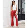 imageGRAPENT Sequin Pants for Women Flare High Waisted Pull On Elastic Waist Party Club Night Out Dance Stretch Sparkly PantsRed