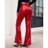 imageGRAPENT Sequin Pants for Women Flare High Waisted Pull On Elastic Waist Party Club Night Out Dance Stretch Sparkly PantsRed