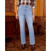 imageGRAPENT Straight Leg Jeans for Women Trendy High Waisted Classic Stretchy Denim Pants Casual Trouser Jeans with PocketsLakeside Blue