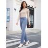 imageGRAPENT Straight Leg Jeans for Women Trendy High Waisted Classic Stretchy Denim Pants Casual Trouser Jeans with PocketsMedium Blue