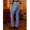 imageGRAPENT Straight Leg Jeans for Women Trendy High Waisted Classic Stretchy Denim Pants Casual Trouser Jeans with PocketsMedium Blue