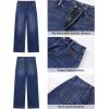imageGRAPENT Wide Leg Jeans Woman High Waisted Trendy Stretchy Denim Pants Classic Trouser Jeans with Slash PocketsDark Atlantic Blue