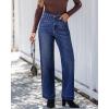 imageGRAPENT Wide Leg Jeans Woman High Waisted Trendy Stretchy Denim Pants Classic Trouser Jeans with Slash PocketsDarkness Blue