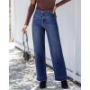 imageGRAPENT Wide Leg Jeans Woman High Waisted Trendy Stretchy Denim Pants Classic Trouser Jeans with Slash PocketsDarkness Blue