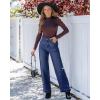 imageGRAPENT Wide Leg Jeans Woman High Waisted Trendy Stretchy Denim Pants Classic Trouser Jeans with Slash PocketsDarkness Blue