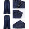imageGRAPENT Wide Leg Jeans Woman High Waisted Trendy Stretchy Denim Pants Classic Trouser Jeans with Slash PocketsDarkness Blue