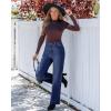 imageGRAPENT Wide Leg Jeans Woman High Waisted Trendy Stretchy Denim Pants Classic Trouser Jeans with Slash PocketsDarkness Blue