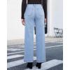 imageGRAPENT Wide Leg Jeans Woman High Waisted Trendy Stretchy Denim Pants Classic Trouser Jeans with Slash PocketsLakeside Blue
