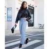imageGRAPENT Wide Leg Jeans Woman High Waisted Trendy Stretchy Denim Pants Classic Trouser Jeans with Slash PocketsLakeside Blue