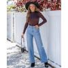 imageGRAPENT Wide Leg Jeans Woman High Waisted Trendy Stretchy Denim Pants Classic Trouser Jeans with Slash PocketsMedium Blue
