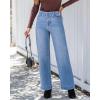 imageGRAPENT Wide Leg Jeans Woman High Waisted Trendy Stretchy Denim Pants Classic Trouser Jeans with Slash PocketsMedium Blue