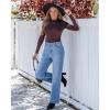 imageGRAPENT Wide Leg Jeans Woman High Waisted Trendy Stretchy Denim Pants Classic Trouser Jeans with Slash PocketsMedium Blue