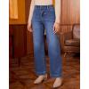 imageGRAPENT Wide Leg Jeans Woman High Waisted Trendy Stretchy Denim Pants Classic Trouser Jeans with Slash PocketsTimeless Blue