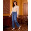 imageGRAPENT Wide Leg Jeans Woman High Waisted Trendy Stretchy Denim Pants Classic Trouser Jeans with Slash PocketsTimeless Blue