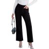 imageGRAPENT Corduroy Pants Women High Waisted Wide Leg Trendy Patch Pocket Fall Winter Dressy Casual Elastic Waist TrousersBlack