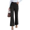 imageGRAPENT Corduroy Pants for Women Flare High Waisted Fall Winter Elastic Waist Stretchy Work Casual Trendy Wide Leg PantsBlack