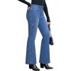 imageGRAPENT Flare Jeans for Women High Waisted Trendy Wide Leg Embellished Rhinestone Sparkly Concert Stretchy Denim PantsClassic Blue