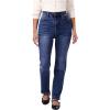 imageGRAPENT Straight Leg Jeans for Women Trendy High Waisted Classic Stretchy Denim Pants Casual Trouser Jeans with PocketsDark Atlantic Blue