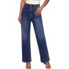 imageGRAPENT Wide Leg Jeans Woman High Waisted Trendy Stretchy Denim Pants Classic Trouser Jeans with Slash PocketsDarkness Blue