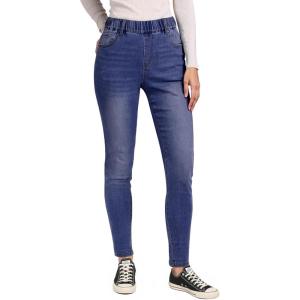 imageGRAPENT Skinny Jeans for Women High Waisted Trendy Pull On Elastic Waist Slim Jeggings Stretch Denim Pants Trouser JeansDarkness Blue