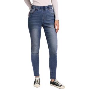 imageGRAPENT Skinny Jeans for Women High Waisted Trendy Pull On Elastic Waist Slim Jeggings Stretch Denim Pants Trouser JeansVintage Sapphire Blue
